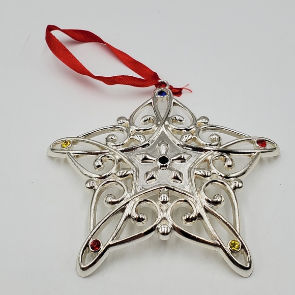Lenox Other - 3/$15🖤 Lenox Sparkle and Scroll Silver Plated Star XMAS Ornament